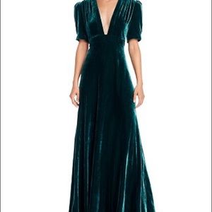 Jill Stuart velvet dress gown green